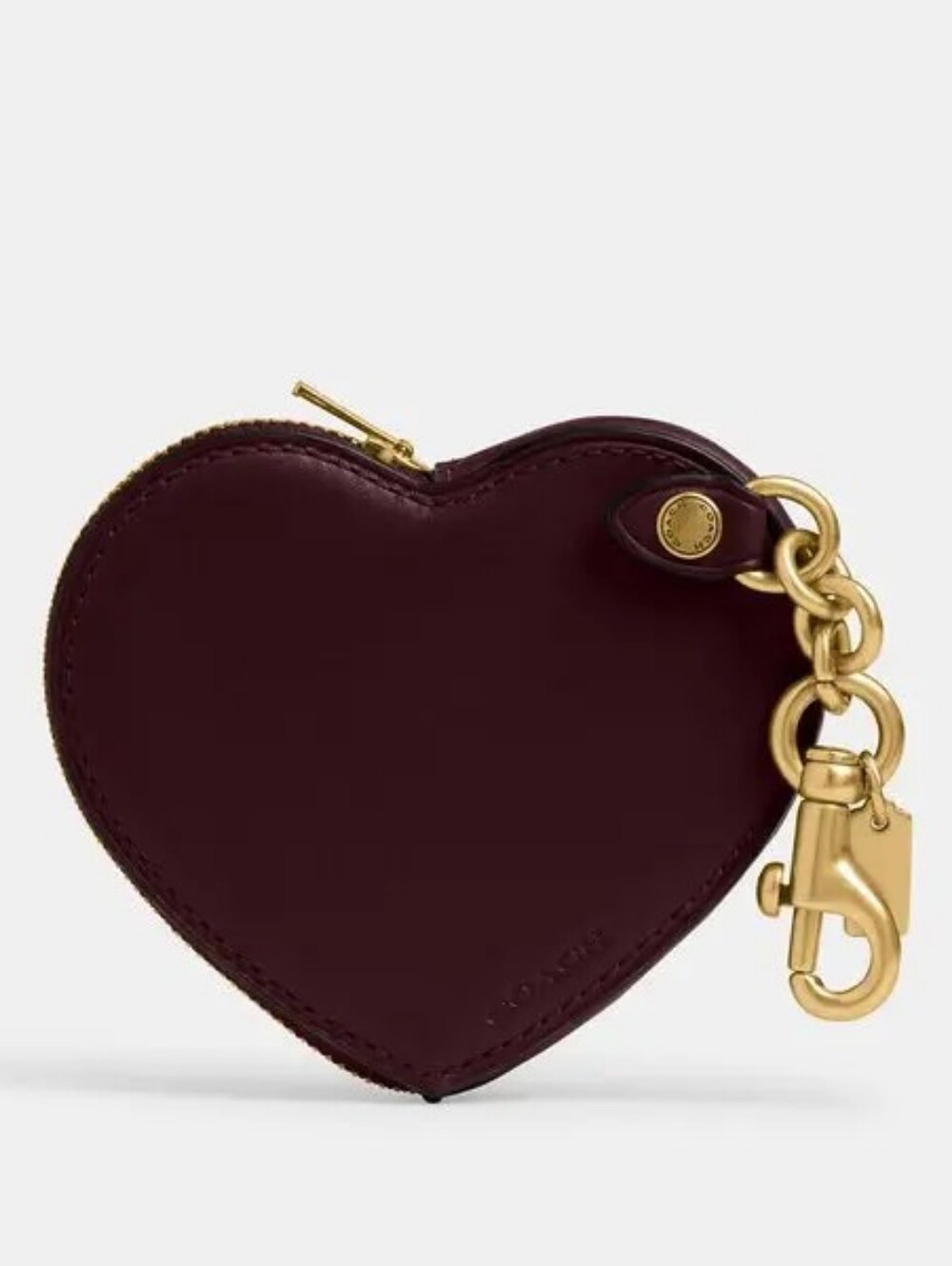Coach Heart Coin Purse in Brass/Merlot NEW
